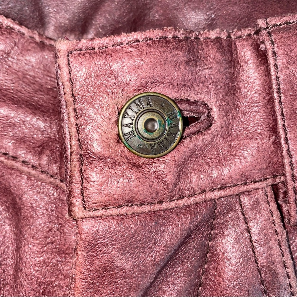 SOLD 💕Vintage Wilson’s Maxima Burgundy Leather Pants - Picture 9 of 16
